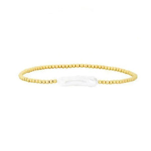 Pearl and Gold Beaded Ball Bracelet