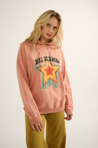 Be Kind Vintage French Terry Graphic Hoodie Top