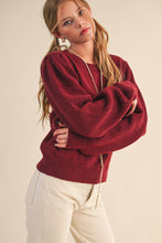 Load image into Gallery viewer, RIBBED PUFF SLEEVE SWEATER
