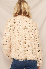Load image into Gallery viewer, Oversized Feathery Glitter Sequin Sweater Cardigan
