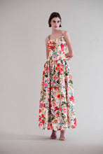 Load image into Gallery viewer, SQUARE NECK DROP WAIST W PLEATED LONG DRESS
