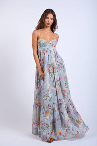 FLORAL OPEN BACK MAXI DRESS