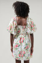 Load image into Gallery viewer, Peony Floral Eyelet Sonora Bubble Sleeve Babydoll Dress
