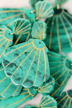 Load image into Gallery viewer, Turquoise Shell Statement Earrings
