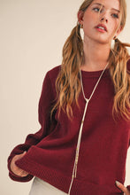 Load image into Gallery viewer, RIBBED PUFF SLEEVE SWEATER
