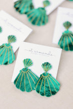 Load image into Gallery viewer, Turquoise Shell Statement Earrings
