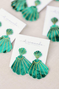 Turquoise Shell Statement Earrings