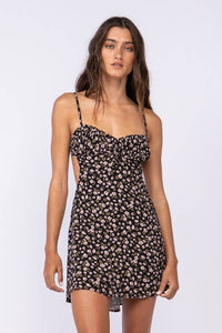 Black Floral Open Back Mini Dress from Sky to Moon