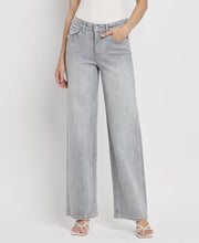 Load image into Gallery viewer, HIGH RISE LIGHT GREY WIDE LEG JEANS F5651

