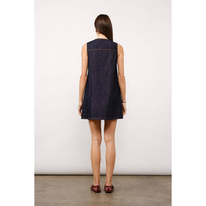 Marigold Denim Shift Dress in Indigo