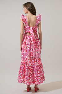 Reidy Floral Mawar Ruffle Midi Dress