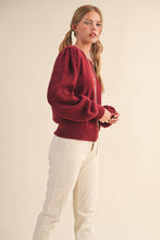 Load image into Gallery viewer, RIBBED PUFF SLEEVE SWEATER
