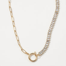 Load image into Gallery viewer, Half Crystal Half Paperclip Short Necklace
