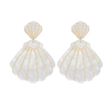 Load image into Gallery viewer, White Tortoise Statement Shell Earrings

