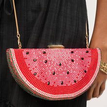Load image into Gallery viewer, Tabitha Watermelon Crystal Evening Bag
