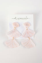 Load image into Gallery viewer, Pink Mermaid Shell Statement Drop Earrings
