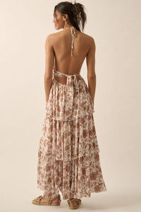 Floral Tiered-Ruffle Maxi Dress