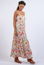 Load image into Gallery viewer, FLORAL OPEN BACK TIE TUBE MAXI DRESS
