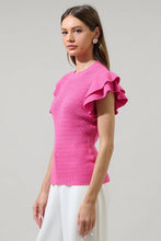Load image into Gallery viewer, Avaya Pointelle Ruffle Top
