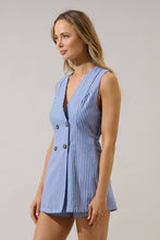 Load image into Gallery viewer, Sandy Striped City Wrap Button Romper
