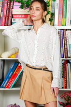Load image into Gallery viewer, Embroidered Eyelet 100%Cotton Button Down Shirt
