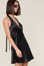 Load image into Gallery viewer, Satin Halter Mini Dress from Sky to Moon
