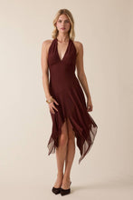 Load image into Gallery viewer, Chiffon Halter Open Back Handkerchief Skirt Dress by Sky to Moon
