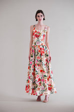 Load image into Gallery viewer, SQUARE NECK DROP WAIST W PLEATED LONG DRESS

