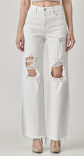 Load image into Gallery viewer, Risen High Rise Distressed Wide Leg Jeans 5039 White
