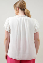 Load image into Gallery viewer, Montie Ruffle Tie Neck Blouse - Curvy
