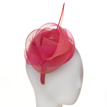 Load image into Gallery viewer, Derby Fascinator - Coral Rosette
