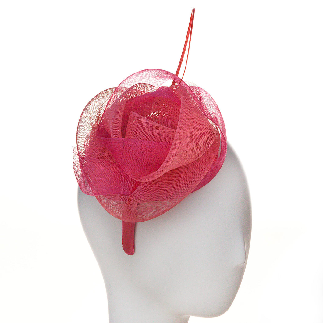 Derby Fascinator - Coral Rosette