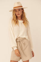 Load image into Gallery viewer, Cream Textured Knit Sweater
