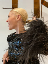 Load image into Gallery viewer, Miranda Sequins Dress with Feather Cuffs
